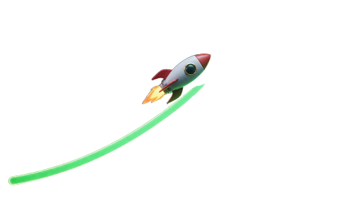 Crash-Spielkurve mit steigendem gr&uuml;nem Multiplikator und Rakete im Rainbet Krypto Casino