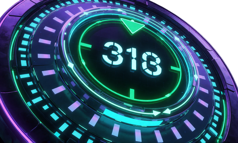 Limbo-Multiplikator-Zifferblatt in Cyan- und Violett-Neon mit gr&uuml;ner Zielmarkierung bei Rainbet